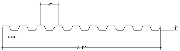 4 INCH CORRUGATED RIB